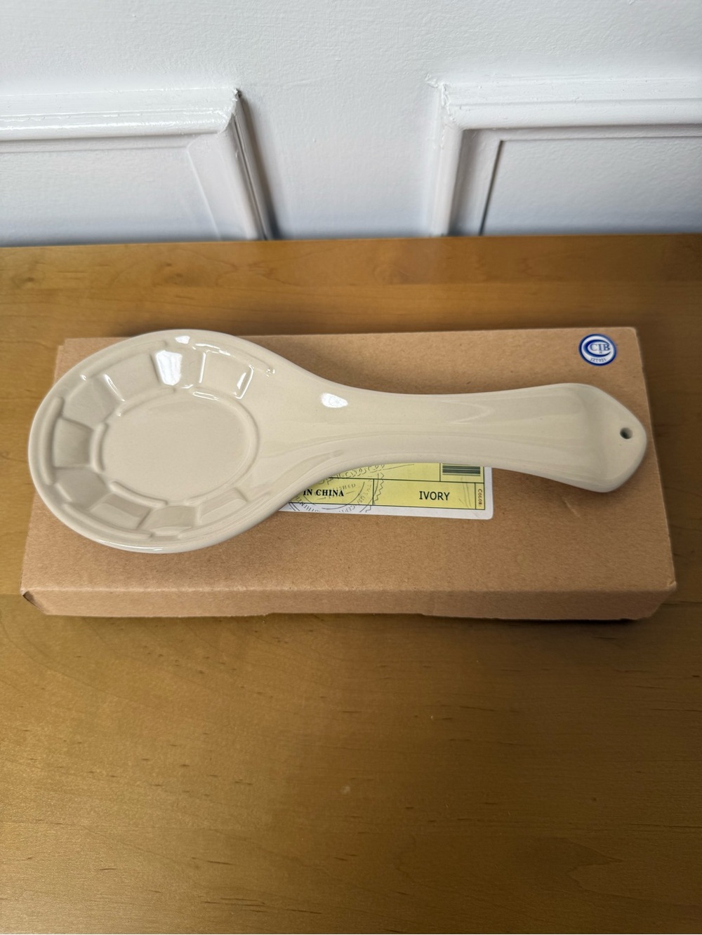 Longaberger Ivory Ceramic Spoon Rest